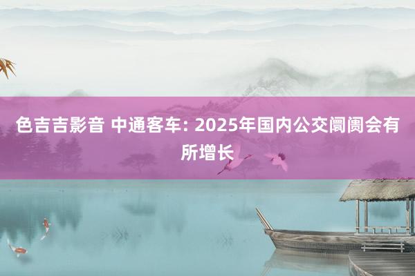色吉吉影音 中通客车: 2025年国内公交阛阓会有所增长