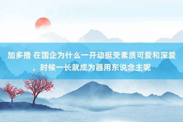 加多撸 在国企为什么一开动挺受素质可爱和深爱，时候一长就成为器用东说念主呢