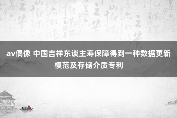 av偶像 中国吉祥东谈主寿保障得到一种数据更新模范及存储介质专利